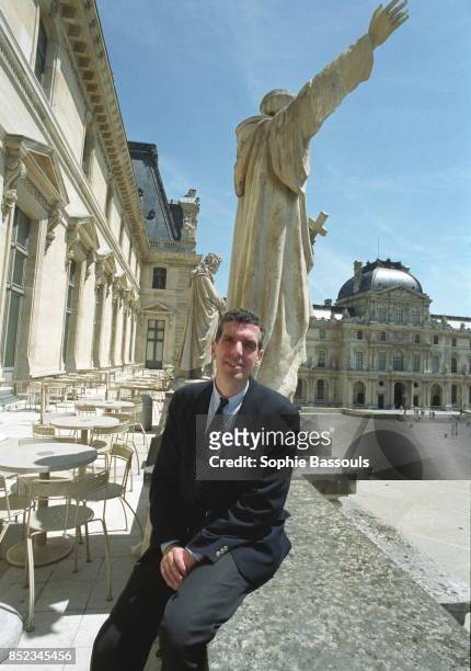 Henri Loyrette, Curator in Chief of the national heritage is director of the Louvre since April 14, 2001. Here he is posing on the Richelieu terrace.
