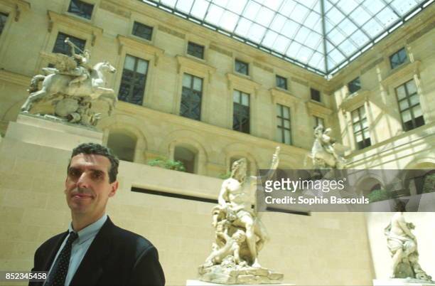 Henri Loyrette, Curator in Chief of the national heritage is the director of the Louvre since April14, 2001. He is posing in the 'Cour Marly'.