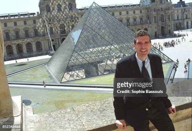Henri Loyrette in front of the Louvre on the Richelieu terrace.