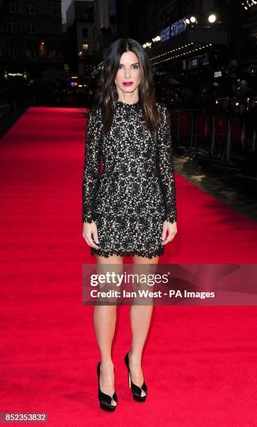 Sandra Bullock arriving at the 57th BFI London Film Festival official screening of Gravity at The Odeon, Leicester Square, London.