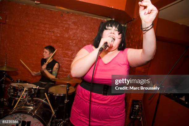 Photo of Beth DITTO and GOSSIP, Hannah Blilie and Beth Ditto performing live onstage