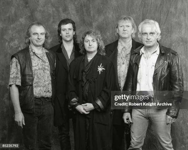 Photo of Alan WHITE and YES and Trevor RABIN and Tony KAYE and Jon ANDERSON and Chris SQUIRE; L-R. Alan White, Trevor Rabin, Jon Anderson, Chris...