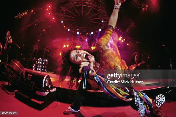 Photo of AEROSMITH and Steven TYLER, Steven Tyler performing live onstage