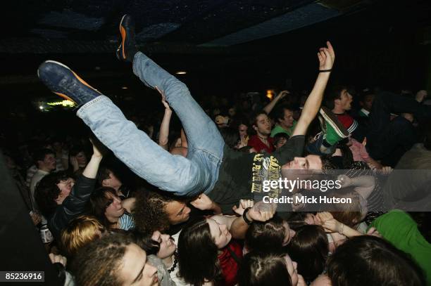 Circa 1970: Photo of FANS and CROWD SURFING and CROWDS