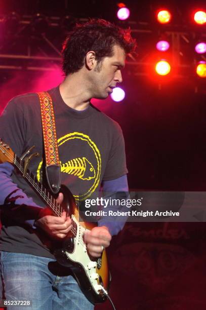 Photo of Eric CLAPTON and Doyle BRAMHALL II; performing live onstage at Fender Music Festival