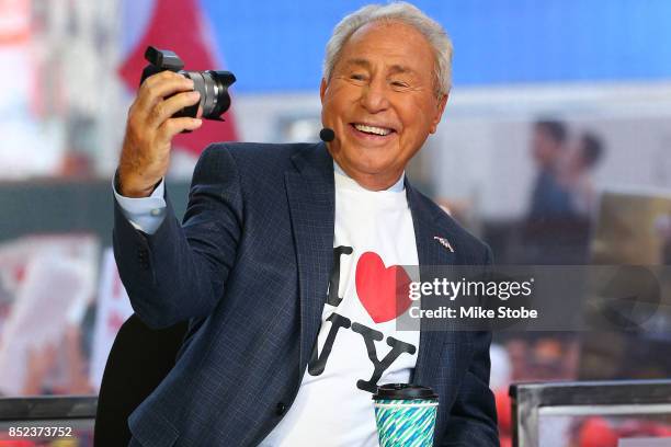 GameDay host Lee Corso is seen during ESPN's College GameDay show at Times Square on September 23, 2017 in New York City.