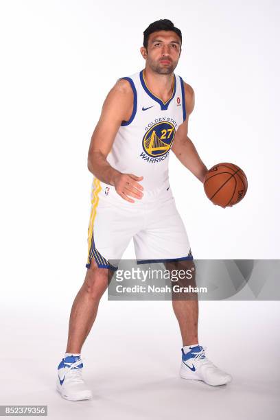 Zaza Pachulia of the Golden State Warriors poses for a portrait during media day on September 22, 2017 at Oracle Arena in Oakland, California. NOTE...