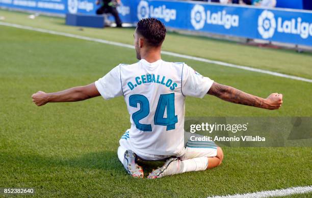 Dani Ceballos of Real Madrid celebrate a goal during the La Liga match between Deportivo Alaves and Real Madrid at Estadio de Mendizorroza on...