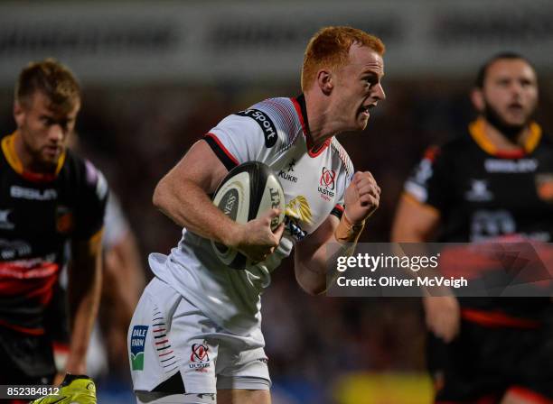 Antrim , United Kingdom - 22 September 2017; Peter Nelson of Ulsterduring the Guinness PRO14 Round 4 match between Ulster and Dragons at Kingspan...