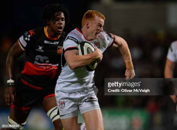 Antrim , United Kingdom - 22 September 2017; Peter Nelson of Ulsterduring the Guinness PRO14 Round 4 match between Ulster and Dragons at Kingspan...