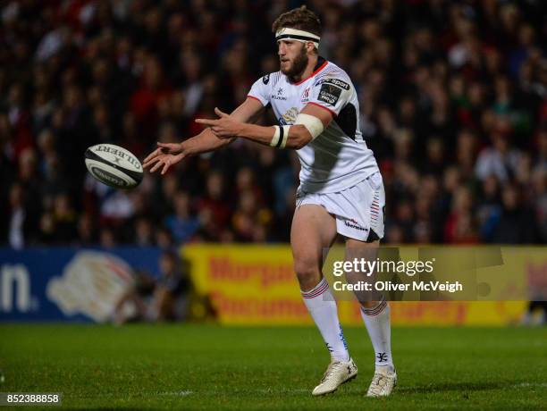 Antrim , United Kingdom - 22 September 2017; Stuart McCloskey of Ulster during the Guinness PRO14 Round 4 match between Ulster and Dragons at...