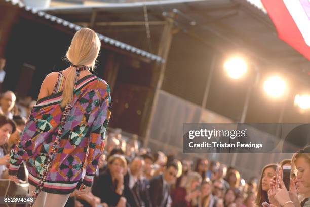 Hailey Baldwin walks the runway at the Missoni show during the Milan Fashion Week Spring/Summer 2018 on September 23, 2017 in Milan, Italy.