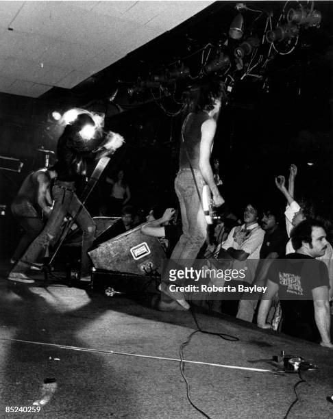 Photo of AUDIENCE and RAMONES and PUNKS and CBGBs, Johnny Ramone , Joey Ramone , Dee Dee Ramone