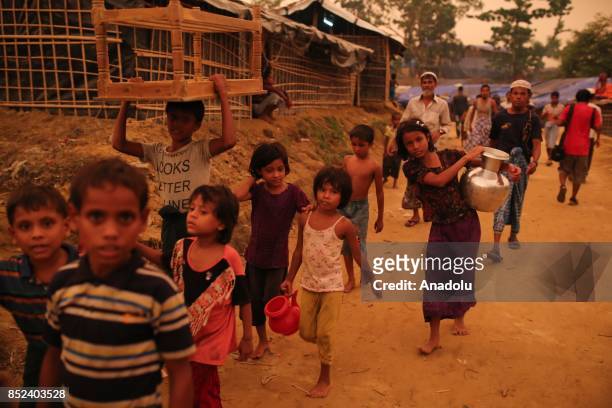 Rohingya Muslims are seen at a makeshift camp in Teknaff, Bangladesh on September 23, 2017. Violence erupted in Myanmars Rakhine state on Aug. 25...