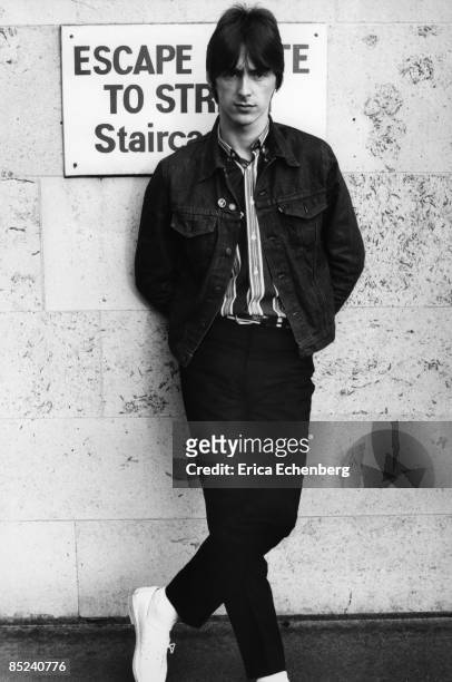 Paul Weller of The Jam poses for portraits on the roof of AIR studios on Oxford Circus during recording sessions for their album The Gift, London,...