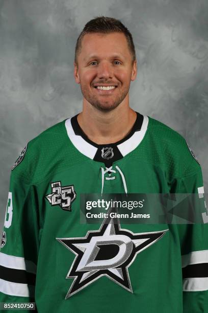 Marc Methot of the Dallas Stars poses for his official headshot for the 2017-2018 season on September 14, 2017 at the Dr. Pepper Star Center in...