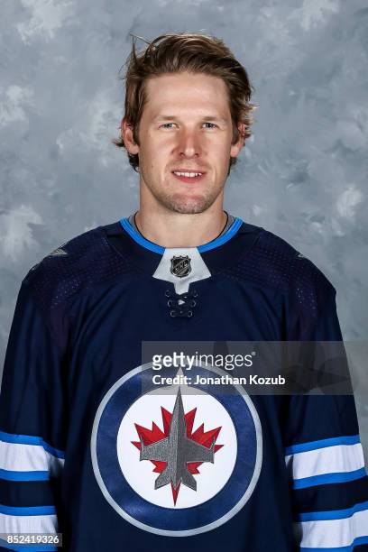 Cameron Schilling of the Winnipeg Jets poses for his official headshot for the 2017-2018 season on September 14, 2017 at the Bell MTS Iceplex in...