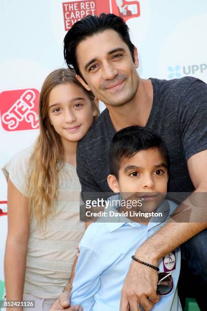 Actor Gilles Marini with Juliana Marini and Georges Marini attend the 6th Annual Celebrity Red CARpet Safety Awareness Event at Sony Studios...
