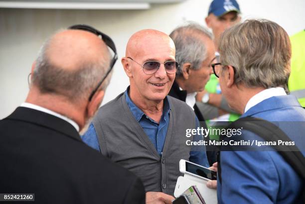 Arrigo Sacchi former coach of Italian National team attends the Serie A match between Spal and SSC Napoli at Stadio Paolo Mazza on September 23, 2017...