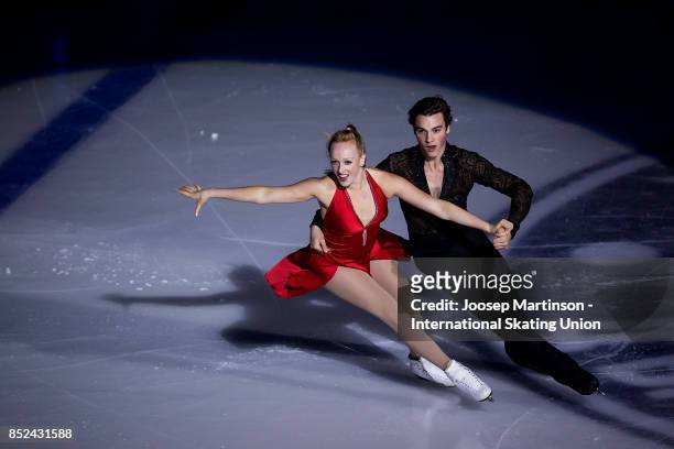 Ashlynne Stairs and Lee Royer of Canada perform in the Gala Exhibition during day three of the ISU Junior Grand Prix of Figure Skating at Minsk Arena...