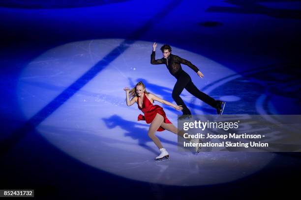 Ashlynne Stairs and Lee Royer of Canada perform in the Gala Exhibition during day three of the ISU Junior Grand Prix of Figure Skating at Minsk Arena...