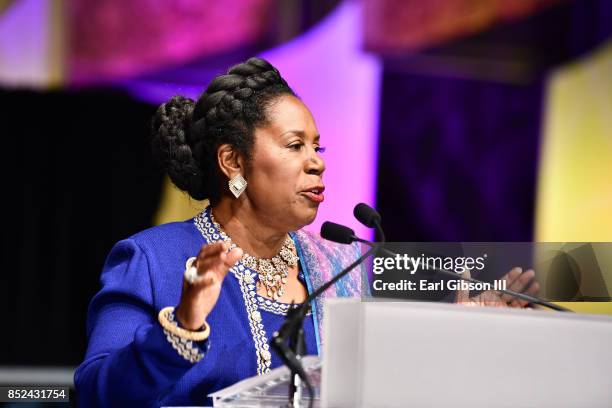 Representative Sheila Jackson Lee speaks at the Prayer Breakfast at Walter E. Washington Convention Center on September 23, 2017 in Washington, DC.