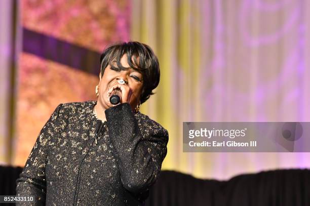 Gospel legend Shirley Caesar performs at the Prayer Breakfast at Walter E. Washington Convention Center on September 23, 2017 in Washington, DC.