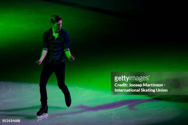 Alexey Erokhov of Russia performs in the Gala Exhibition during day three of the ISU Junior Grand Prix of Figure Skating at Minsk Arena on September...