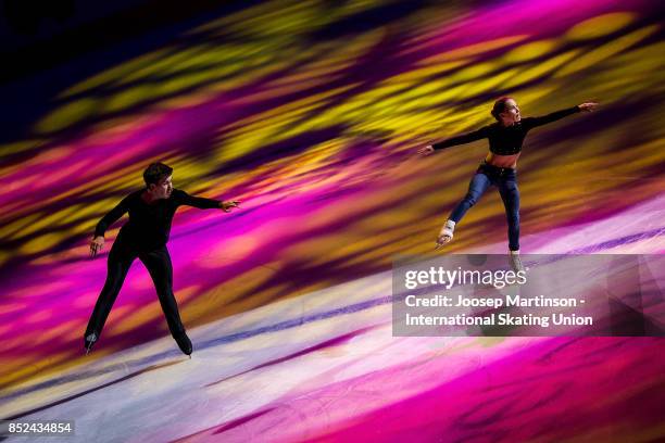 Daria Pavliuchenko and Denis Khodykin of Russia perform in the Gala Exhibition during day three of the ISU Junior Grand Prix of Figure Skating at...