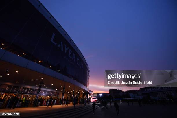 General view of the 02 arena Prague on Day 2 of the Laver Cup on September 23, 2017 in Prague, Czech Republic. The Laver Cup consists of six European...