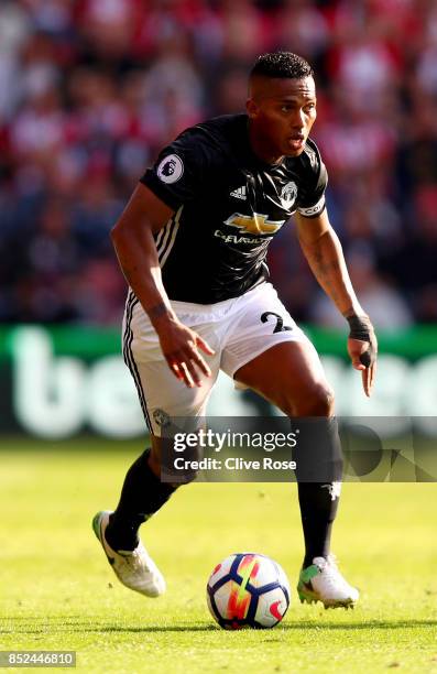 Antonio Valencia of Manchester United in action during the Premier League match between Southampton and Manchester United at St Mary's Stadium on...