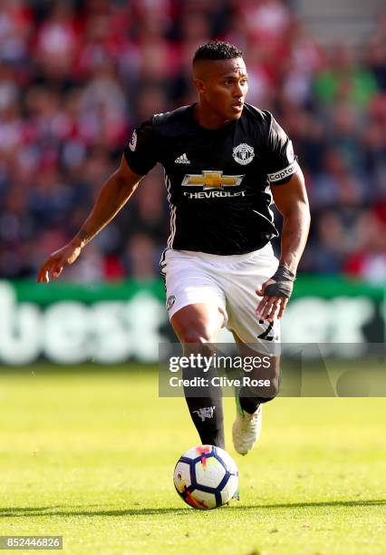 Antonio Valencia of Manchester United in action during the Premier League match between Southampton and Manchester United at St Mary's Stadium on...