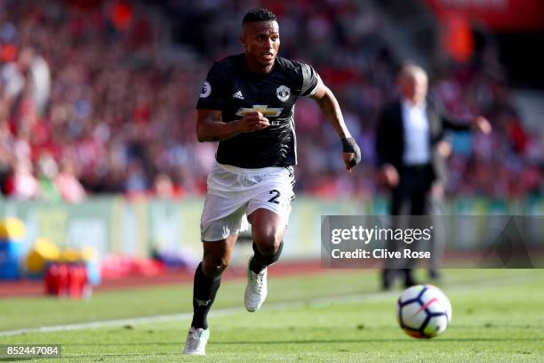 Antonio Valencia of Manchester United in action during the Premier League match between Southampton and Manchester United at St Mary's Stadium on...