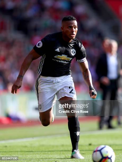 Antonio Valencia of Manchester United in action during the Premier League match between Southampton and Manchester United at St Mary's Stadium on...