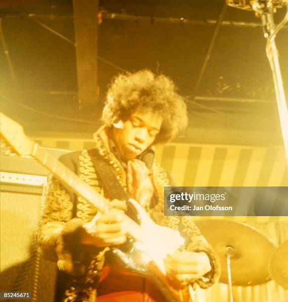 Photo of JIMI HENDRIX EXPERIENCE and Jimi HENDRIX, with Jimi Hendrix Experience, performing live onstage for German TV Show 'Beat Club'