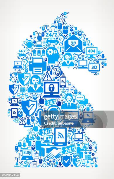 chess knight tech support vector icon pattern - server technician stock illustrations