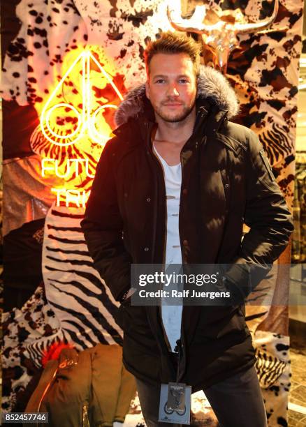 Marvin Albrecht poses during the store event 'Moose Knuckles at Breuninger: The Future Tribe Party' on September 23, 2017 in Duesseldorf, Germany.