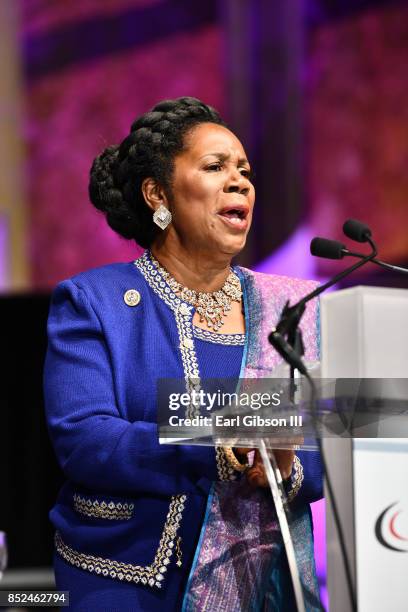 Representative Sheila Jackson Lee speaks at the Prayer Breakfast at Walter E. Washington Convention Center on September 23, 2017 in Washington, DC.