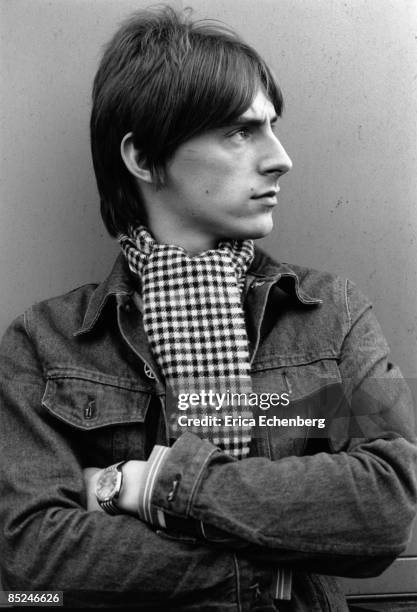 Paul Weller of The Jam poses for portraits on the roof of AIR studios on Oxford Circus during recording sessions for their album The Gift, London,...