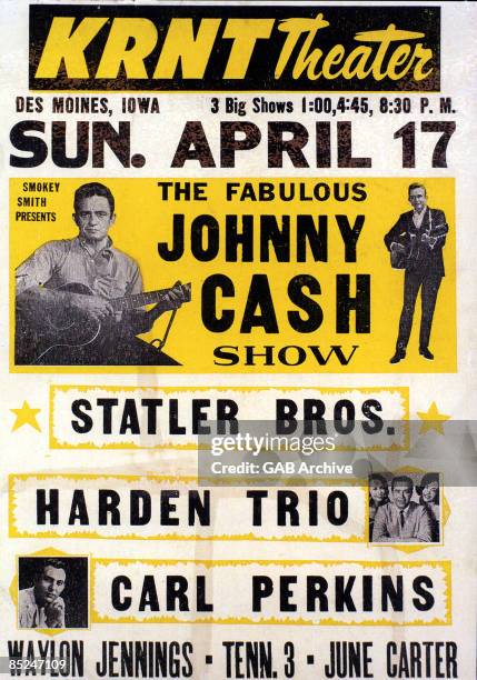 Photo of STATLER BROTHERS and CONCERT POSTERS and Johnny CASH and Carl PERKINS, Johnny Cash