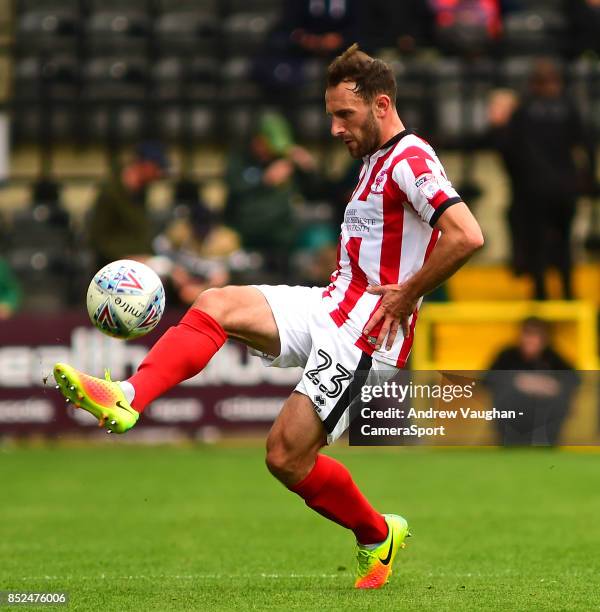 Lincoln City's Neal Eardley during the Sky Bet League Two match between Notts County and Lincoln City at Meadow Lane on September 23, 2017 in...