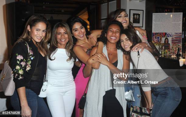 Actresses Jaina Ortiz, Lisa Vidal, Vanessa E. Garcia, Jes Meza, Angelique Rivera and Sydney Park with guests attend the Vanessa E. Garcia's Art Show...