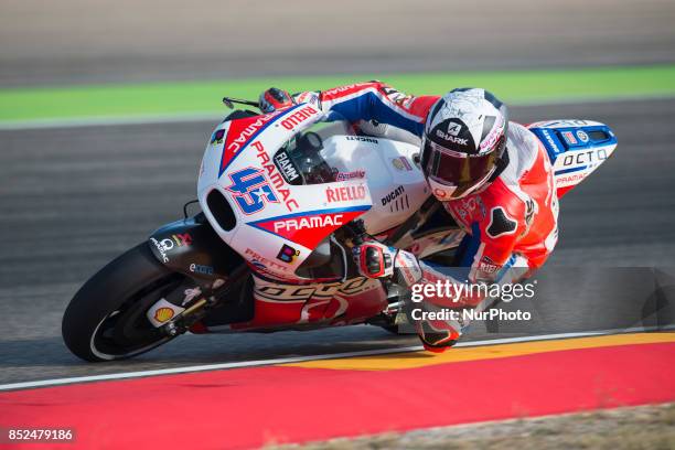 Scott Redding Octo Pramac Racing Ducati in the free practice of the Gran Premio Movistar de Aragon, Circuit of Motorland, Alcañiz, Spain. Saturday,...