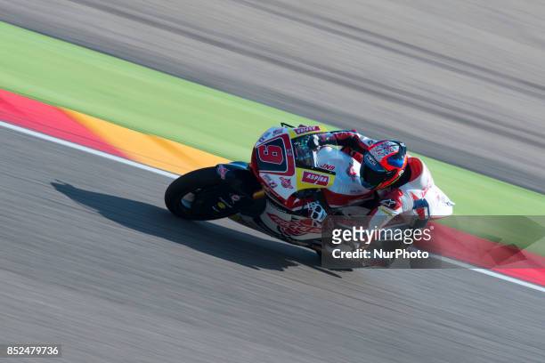 Jorge Navarro Federal Oil Gresini Moto2 Kalex in the free practice of the Gran Premio Movistar de Aragon, Circuit of Motorland, Alcañiz, Spain....