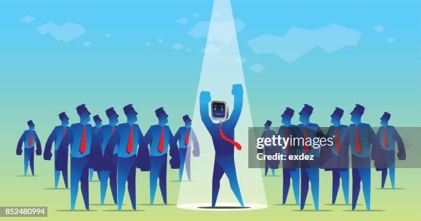 artificial intelligence is winning - studio light stock illustrations