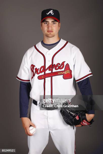 Pitcher James Parr of the Atlanta Braves poses for a photo during Spring Training Photo Day on February 19, 2009 at Champions Stadium at Walt Disney...