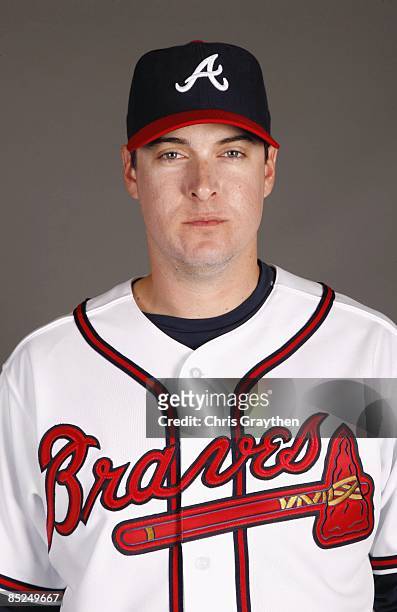 Infielder Kelly Johnson of the Atlanta Braves poses for a photo during Spring Training Photo Day on February 19, 2009 at Champions Stadium at Walt...