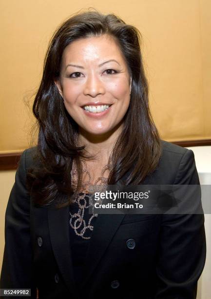 Panelist Andrea Wong arrives at HRTS's "The Cable Chief's Newsmaker Luncheon" at Hyatt Regency Century Plaza Hotel on March 4, 2009 in Century City,...