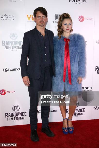 Jack Eve and Hermione Corfield attend the official screening of "Bees Make Honey" during the Raindance Film Festival at Vue Leicester Square on...