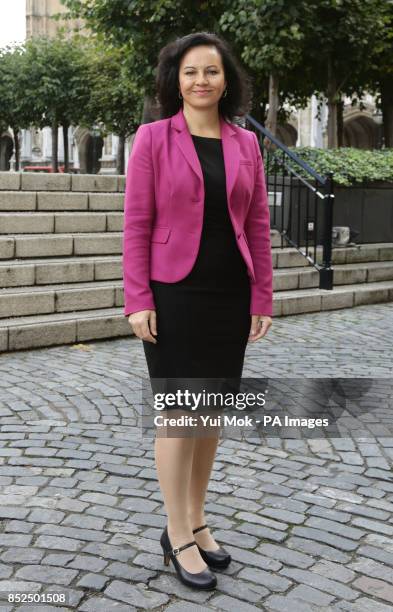 Shadow Secretary of State for Energy and Climate Change Caroline Flint outside the Houses of Parliament, central London.